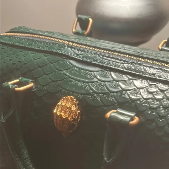 New Unused Kurt Geiger Green Crocodile-Embossed Handbag - Picture 5 of 8